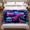 Coperta Morbida a Tema Dinosauri Personalizzata con Stampa Nome Testo Coperta Calda Decorazione Divano Casa Camera da Letto