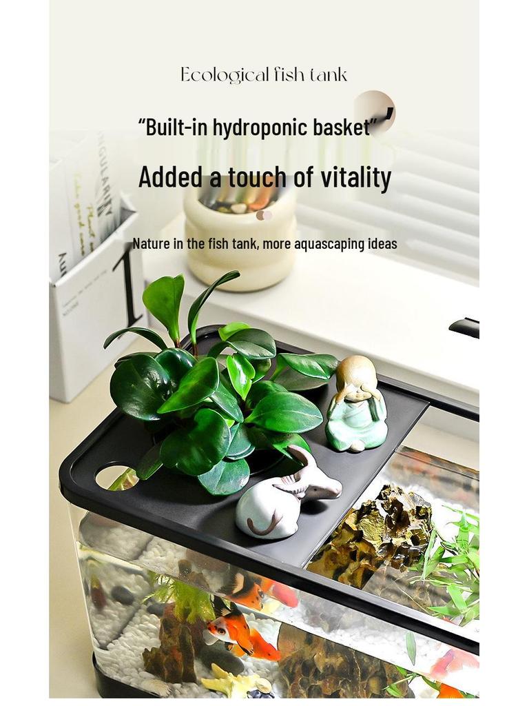 Transparent Plastic Desktop Goldfish Tank for Home Decor - Small & Medium Sizes Available