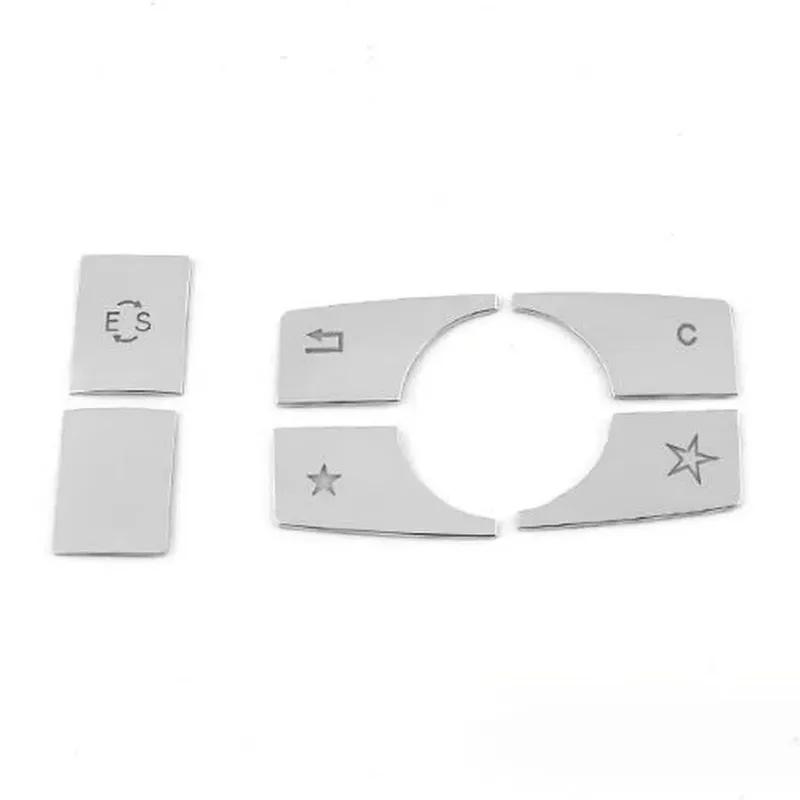 6 pegatinas para embellecedores de botones multimedia de coche compatibles con Mercedes-Benz Clase E W212 2010-2015, pegatinas decorativas para interiores