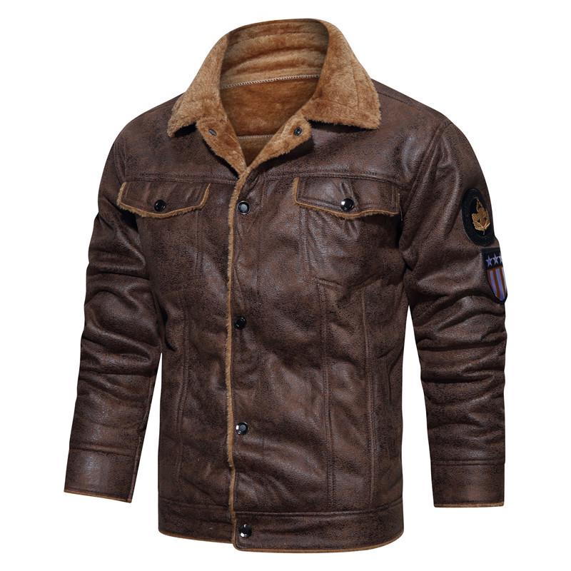WWII US Army Aviation Leather Jacket – Men's Military Flight Jacket with Fur Trim