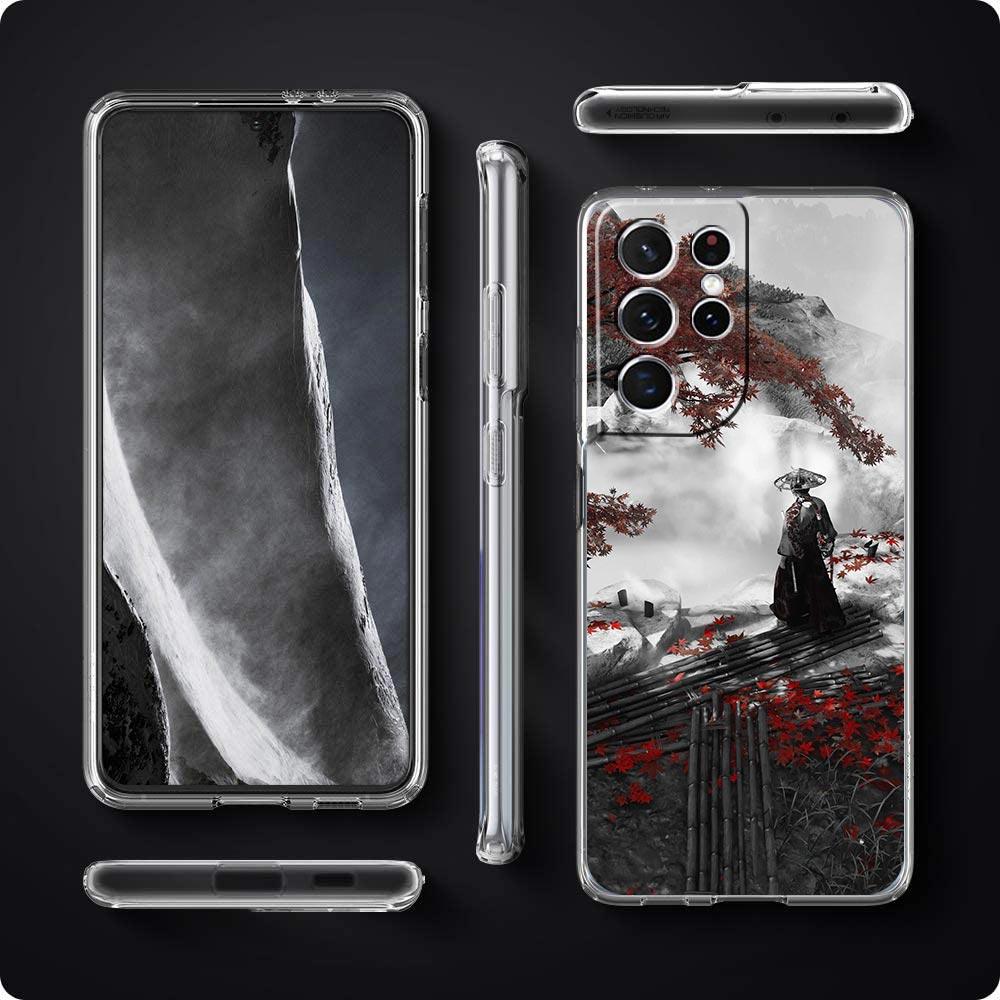 Japanese Bushido Samurai Clear Silicone Phone Case For Samsung Galaxy S23 S22 5G S20 Ultra S21 FE 5G S10E S9 S8 S10 Plus Cover