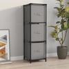 VidaXL Storage Cabinet 3 Drawers Fabric Grey 34x34x101 Cm Steel 337253