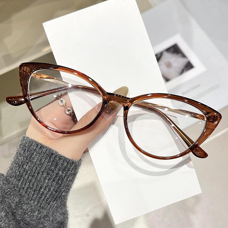 Modische Cat-Eye Blaulichtfilter-Myopiebrille Unisex Hochauflösend Ultraleichtes Brillengestell Minus Dioptrie 0 bis -4.0