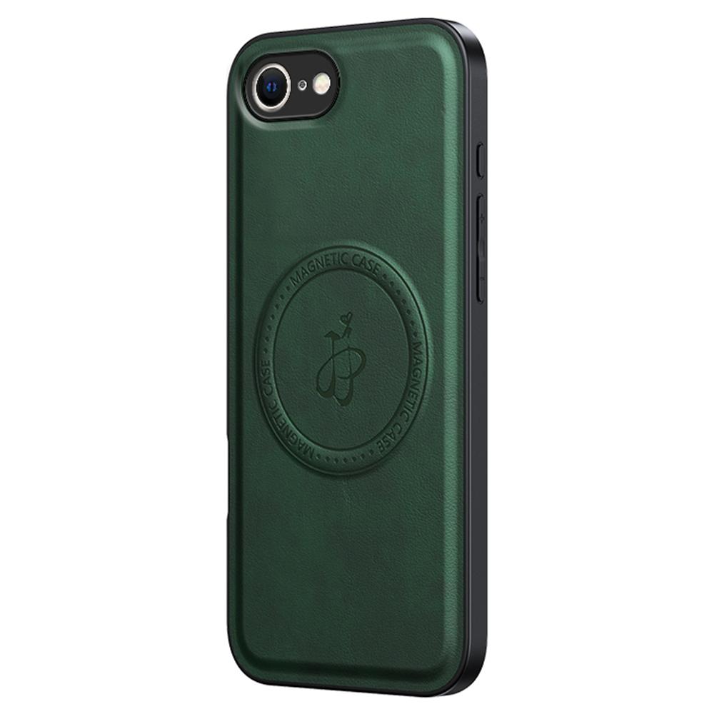 For iPhone 16e Magnetic Case PU+TPU+PC Phone Back Cover Drop Resistant