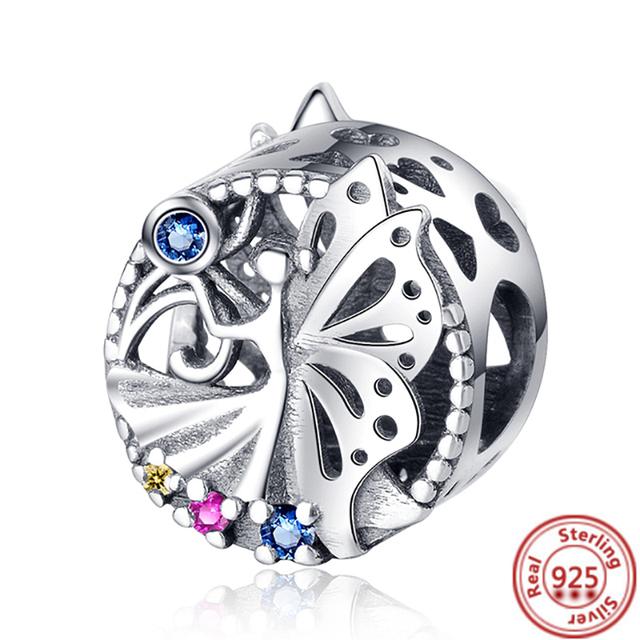 925 Silver Ihåliga Blommor Cykel Dansare Mode Berlock Pärlor Passar Berlockarmband Armband Kvinnosmycken