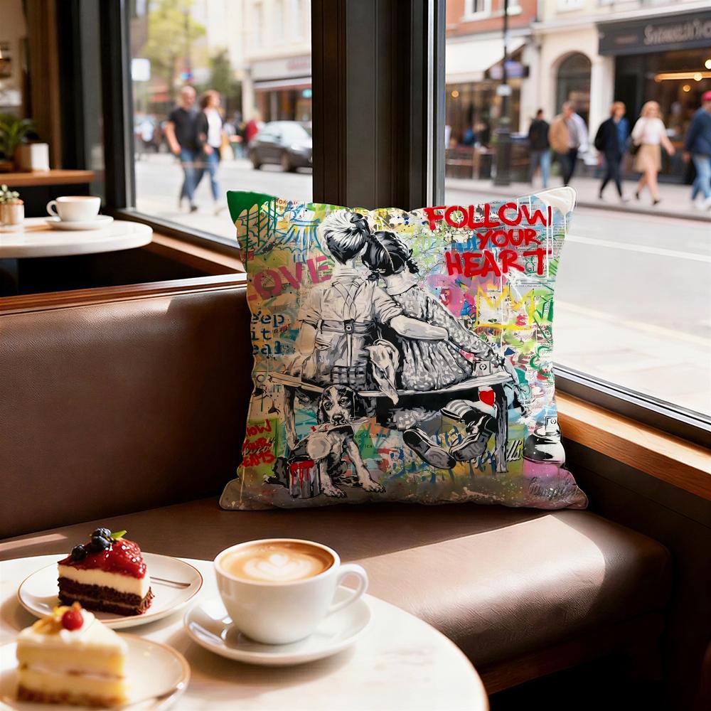 Art Banksy Cushion Cover Decorative Cushions Covers Cover Sofa X Pillow  Piece X X Pillowcase