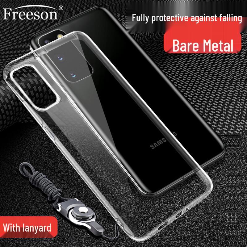 Прозрачный чехол Freeson из ТПУ для Samsung Galaxy S20 с ремешком Samsung S20