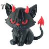 Creative Shelf Ornaments 3D Printed Evil Cat Ornament for Car Dashboard, Devil Black Handcrafted Statues Figurine, Gothic Desktop Decoration