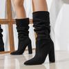 Women Long Boots High Heeled New Style Thick Heel Pointed Fashionable and Comfortable Boots Zapatos De Mujer Shoes for Women