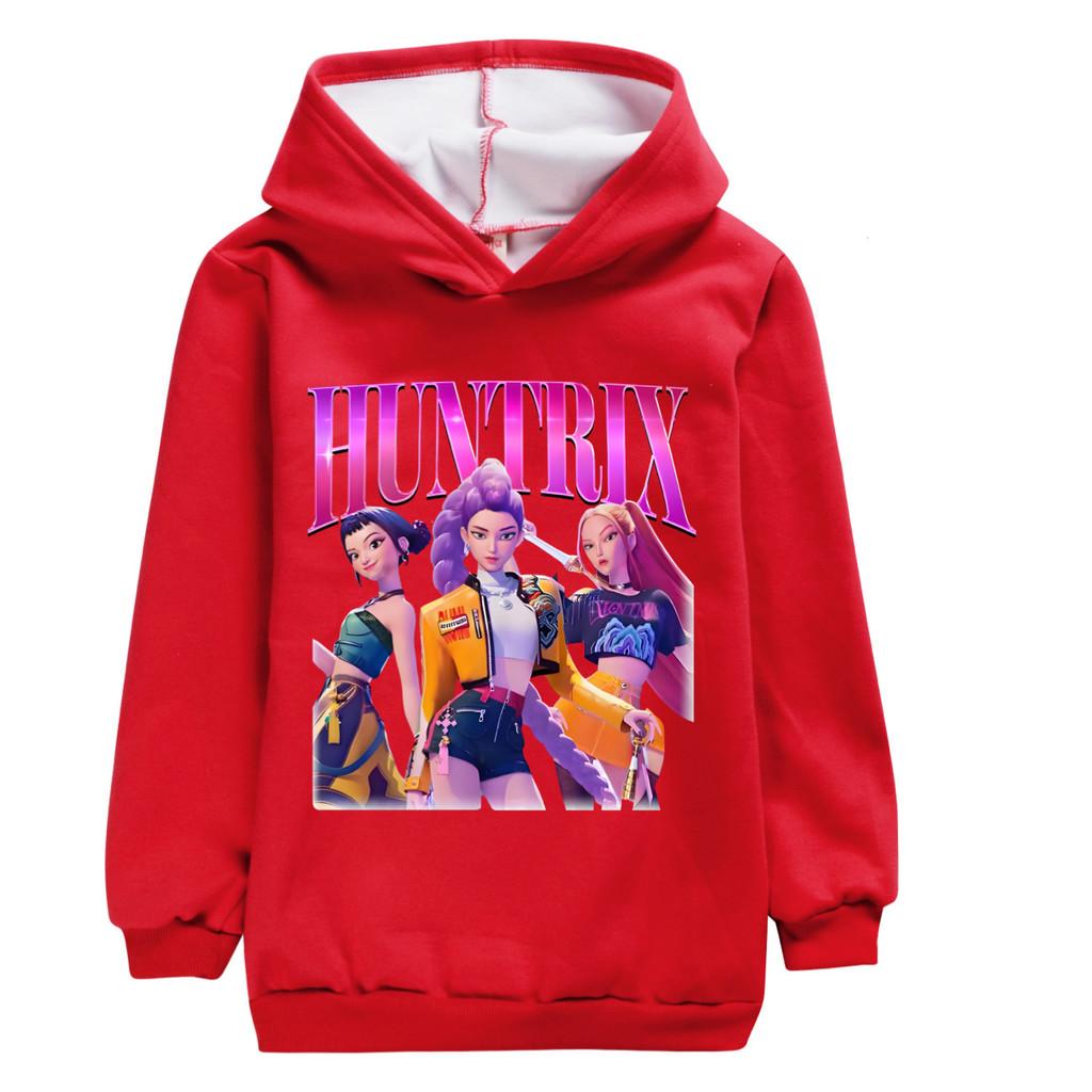 5003 Kids Girls Kpop Rumi Zoey Mira Print Rumi Zoey Mira Children Long Sleeves Velvet Warm Winter Hoodie