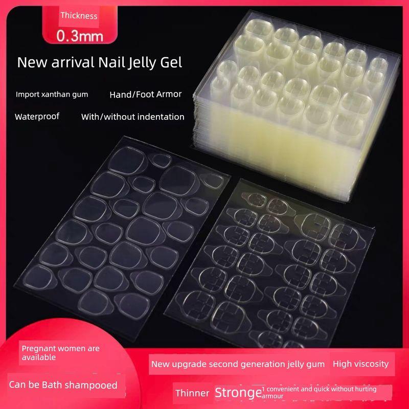 

Ultra-Thin Jelly Glue plus Yellow Glue High Viscosity Waterproof and Durable Removable Nail Tip Wearable Nail Stickers Double-Side Paste 10 sheets of jelly gum