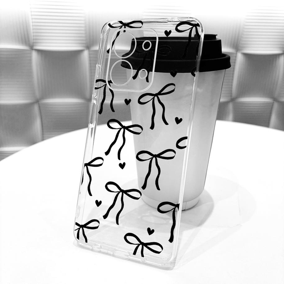 For Xiaomi Redmi 15C 5G 2025 Case Fashion Flower Bow Soft Silicone Clear Back Cover For Xiaomi Poco C85 5G Redmi15C 173MM Bumper