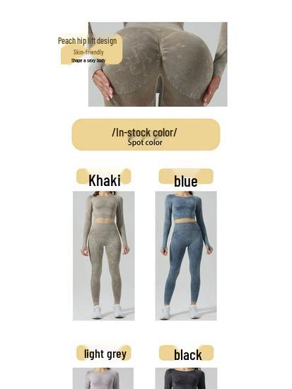 Zestaw do jogi dla kobiet z wysokim stanem: Spodnie podnoszące biodra i top z długim rękawem