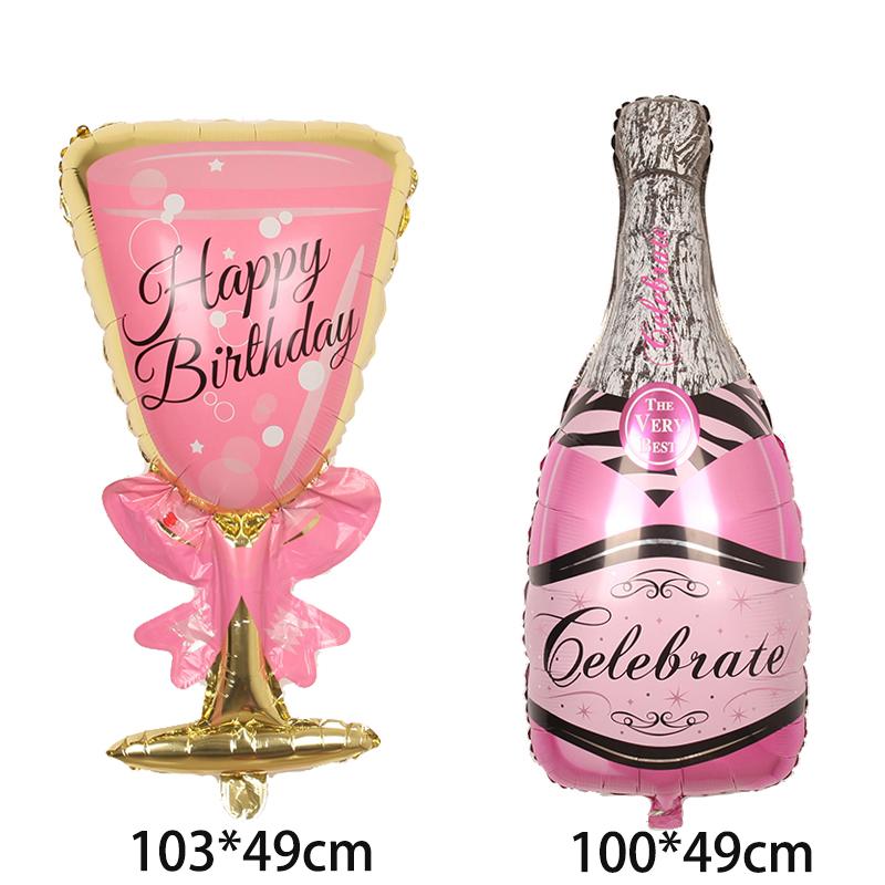 Decorazione della festa nuziale di compleanno Palloncino Bottiglia di whisky Forma di vetro Grande pellicola di alluminio Palloncino Scena a tema Decorazione creativa Forniture Palloncino