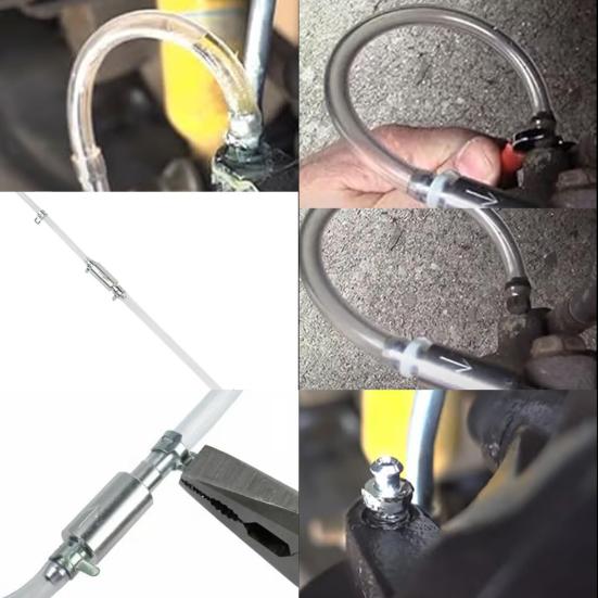 Tubo Spurgo Freni Kit Spurgo Liquido Freni Universale Facile da Usare Auto Moto Valvola di Ritegno Monodirezionale Tubo Kit Attrezzi Spurgo