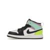 Air Jordan 1 Mid PS Pastel Kids Sneakers White Black Volt 640734-175