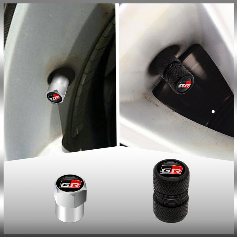 Car Decor GR Logo Car Wheel Tire Air Valve Caps Covers Car Styling For Toyota C-HR Rav4 Corolla RZ RC RS Prius Accessories ds66