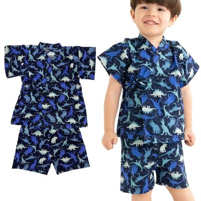 ZAIDEA Jinbei Pajamas for Baby Made In Set of and Perfect for and Cooling Summer Yukata Dinosaur Boys, Japan, 100, 110, 120cm, Loungewear, Summer,