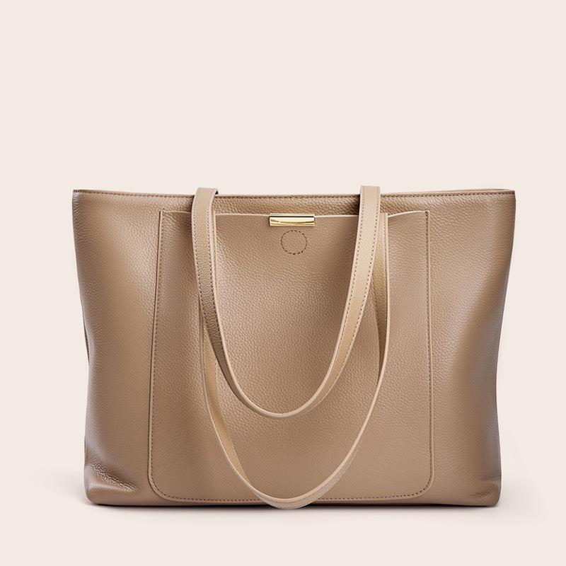 Cowhide Tote Bag, High-end Sense, Large-capacity Leather Women's Bag, Fashionable and Versatile Commuter Bag.