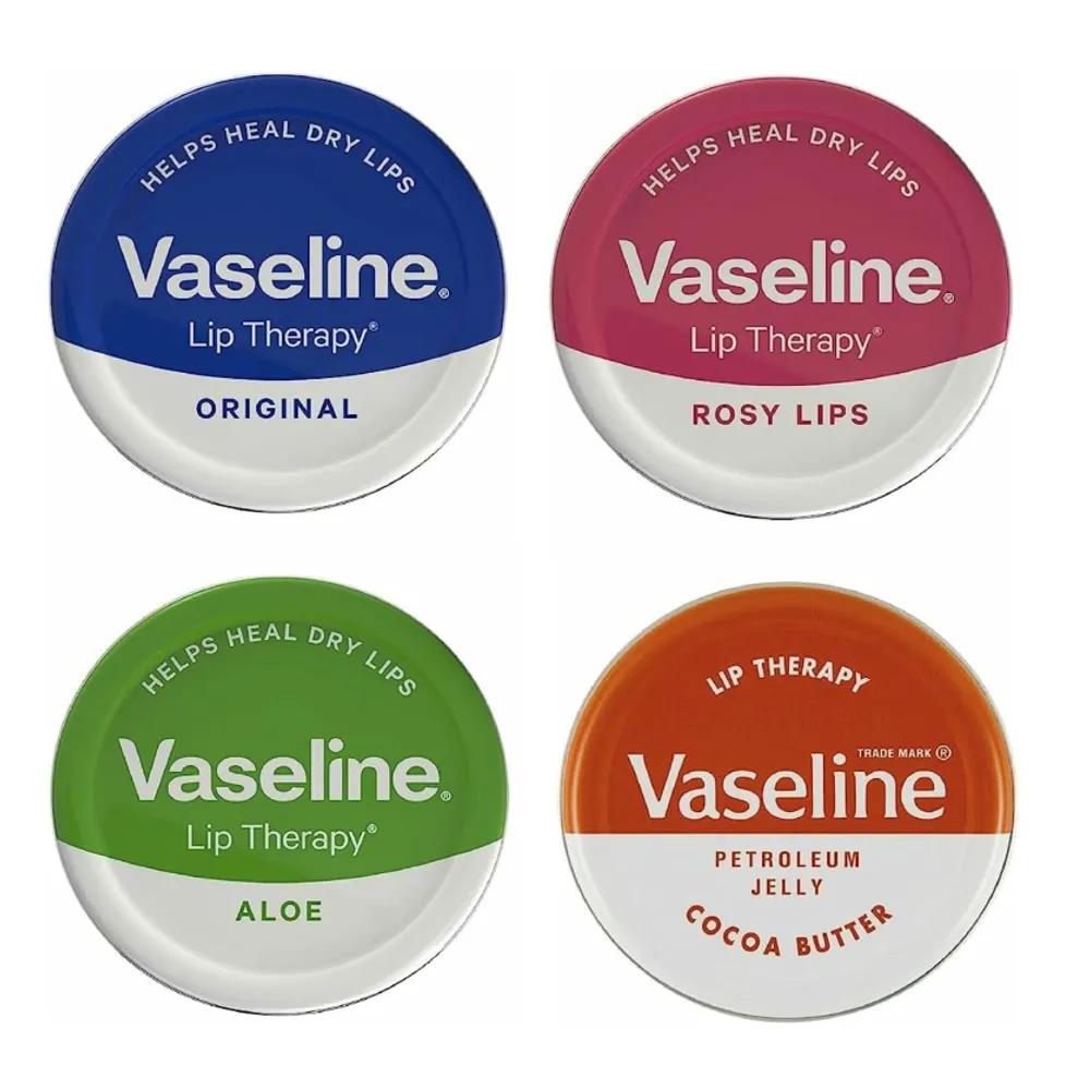 

Vaseline Lip Therapy UK Tin Case Lip Balm 4-Piece Set (Original + Cacao + Rosy + Aloe) 20g x 4