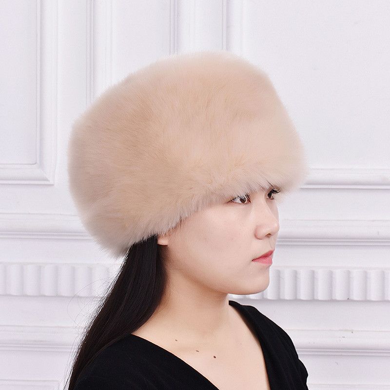 Winter Mink Cotton Hat for Men and Women Fox Fur Hat Imitation Rabbit Fur Thick Warm Dome Mongolian Hat