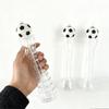 Football Water Bottles Sipper Cups For Milk Tea Coffee Juice Portable Transparent Straws Juice Mug For Birthday Party Fan Bar