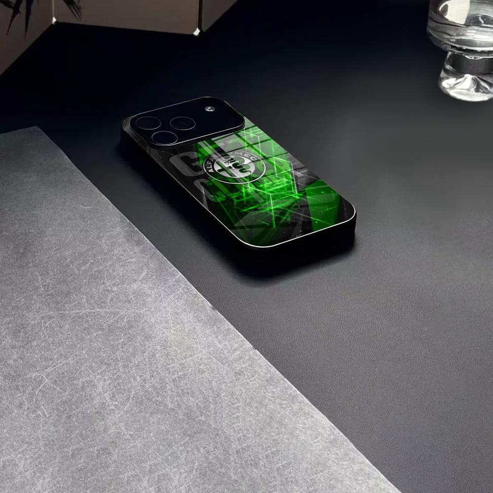 

A-alfas R-Ro-meoES Car Phone Case Tempered Glass For IPhone 17 15 16 14 12 13 11 Pro XS Max Plus Mini Cover iPhone 15 Plus