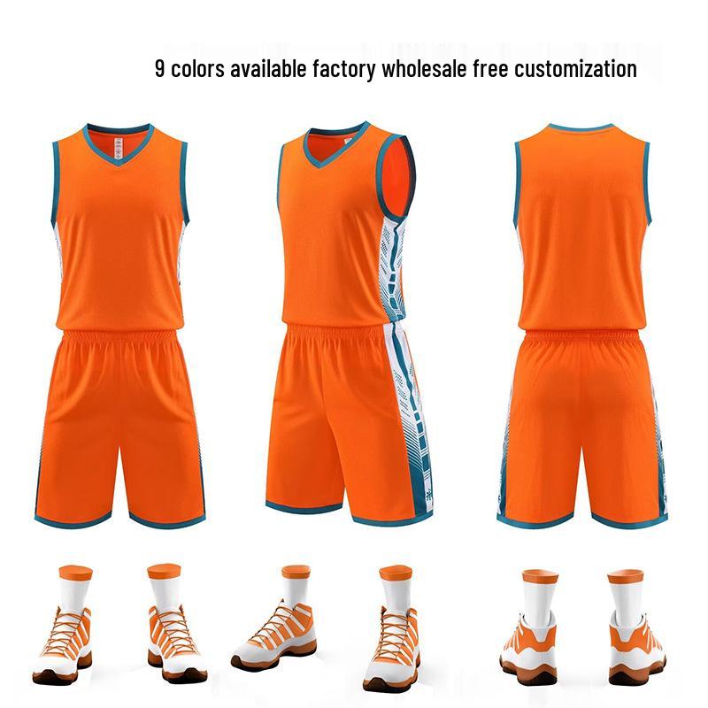 

Men s College Team Basketball Jersey Set - Summer Sports Training Uniform 3XS білий