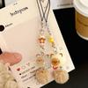 2 Pcs Cute Hairball Kitten Pendant Phone Chain Keychain Versatile Pendant Backpack Pendant