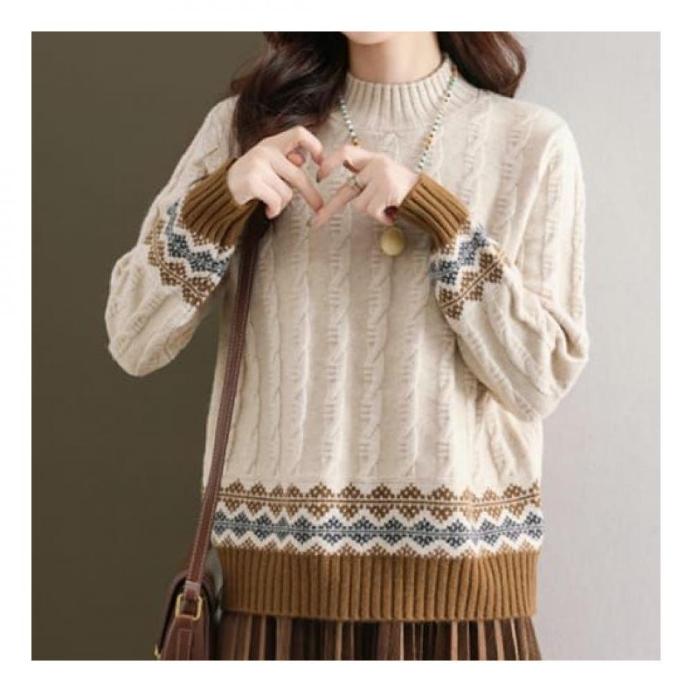 Navava Retro Cable Knit Sweater Nk1942