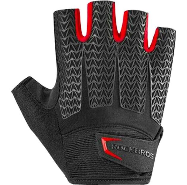 Велосипедные перчатки Rockbros S169BR (черный/красный) M