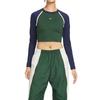 Sportswear Color Block Fitted Long Sleeve Pullover Crop Top Women Tops IF0339-323