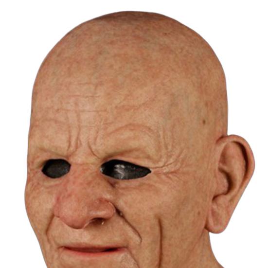 Gammal Mans Mask för Vuxna Realistisk Latex Äldre Människa Huvudtäckning med Livslika Rynkor för Halloween Maskerad Cosplay Kostymrekvisita