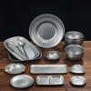 Set di posate retrò Piatti Stoviglie Ciotole Piatti da tavola Acciaio inossidabile Piatti per cibo occidentale Ristorante francese Posate in acciaio 2025