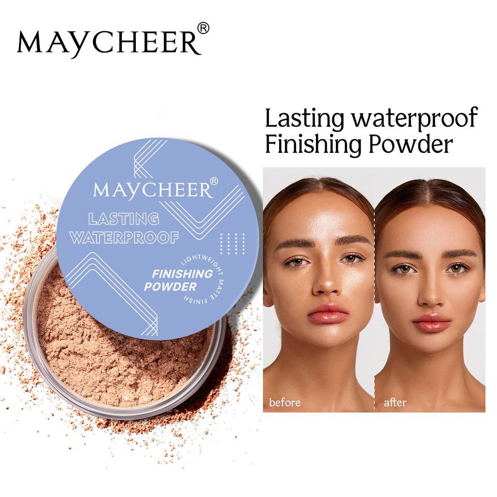 MAYCHEER Long-lasting Waterproof Loose Powder for Natural Contouring, Concealing, and Brightening Without Caking.