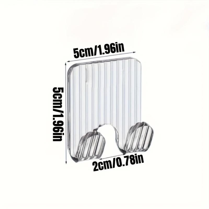 2pcs Fashionable Hooks Plastic Clear Wall Mounted Hook for Bathroom Kitchen Bedroom Closet Towel Key and Shaving Razor Organizer