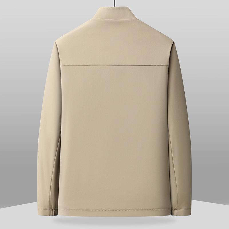 Spring Men's Stand-up Collar Jacket: Business Casual, Versatile, Middle-aged Commuting Style.