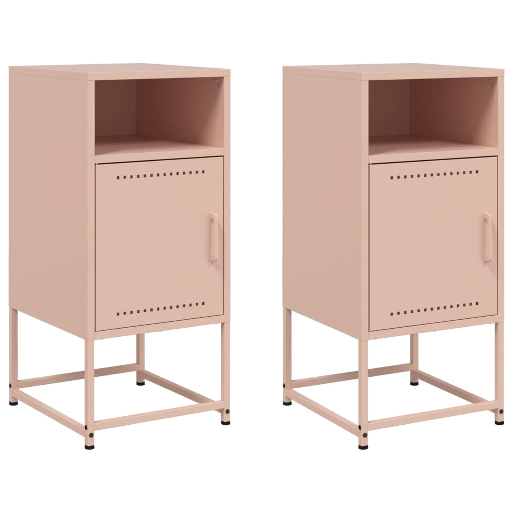Nightstands 2 pcs Pink 36 x 39 x 78 cm Steel