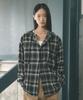 Sekeonmonollogeu Oversized Karomotiv Kapuzenpullover [Schwarz]_Sesh012Black