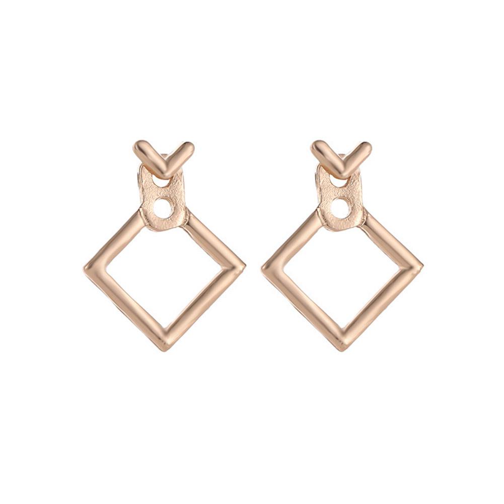 Women Fashion Simple Geometric Hollow Diamond Square Earrings