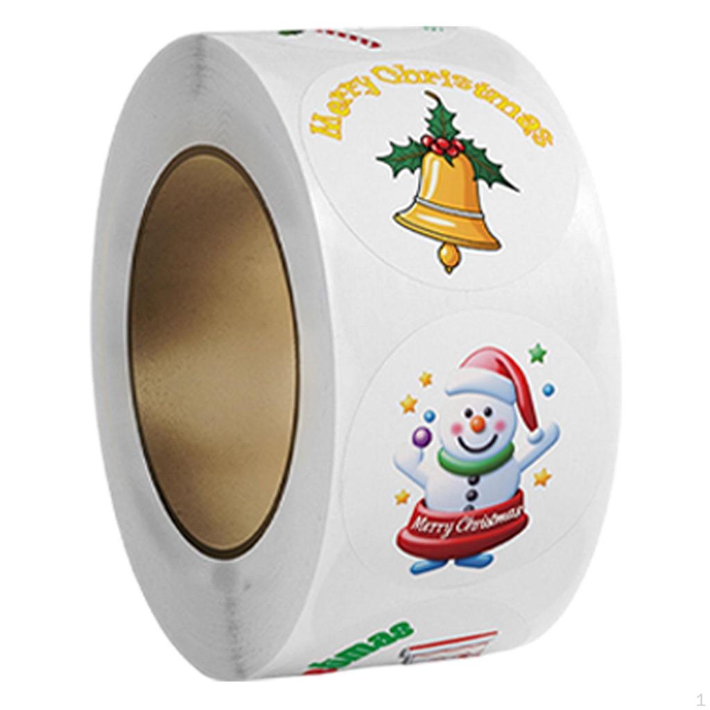 500Pcs Christmas Stickers Roll Envelope Seals Round Decorative Labels Gift Sealing for