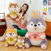 Puppy Husky Wearing Clothes Cartoon Plush Doll Kids Birthday Gift Home Decor