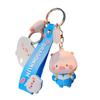 Adorable Cartoon Silicone Pig Keychain Lovely Bag Charm For Girls Car Decor