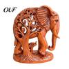 Decorative Statues for Shelves Hollow Carved Mother and Baby Elephant Statue, Resin Figurine, Good Symbolic Animal Luck Sculpture Home Shelf Tabletop