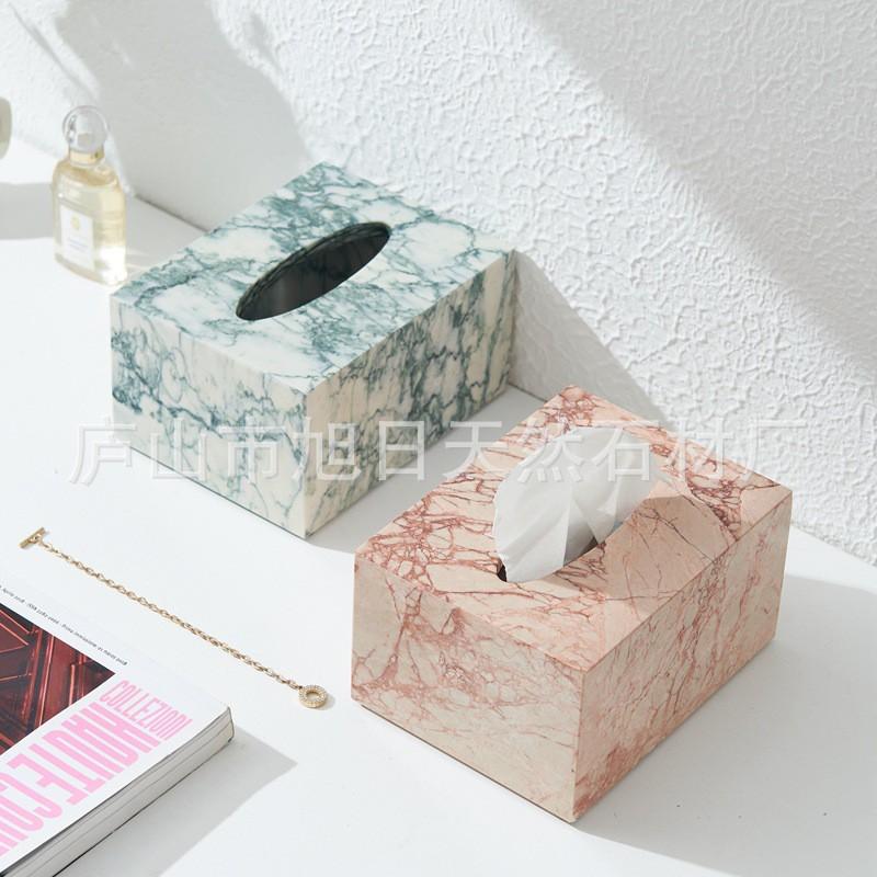 Modern Minimalist Marble-Style Tissue Box Living Room Bathroom Hotel Lounge Premium Paper Towel Holder