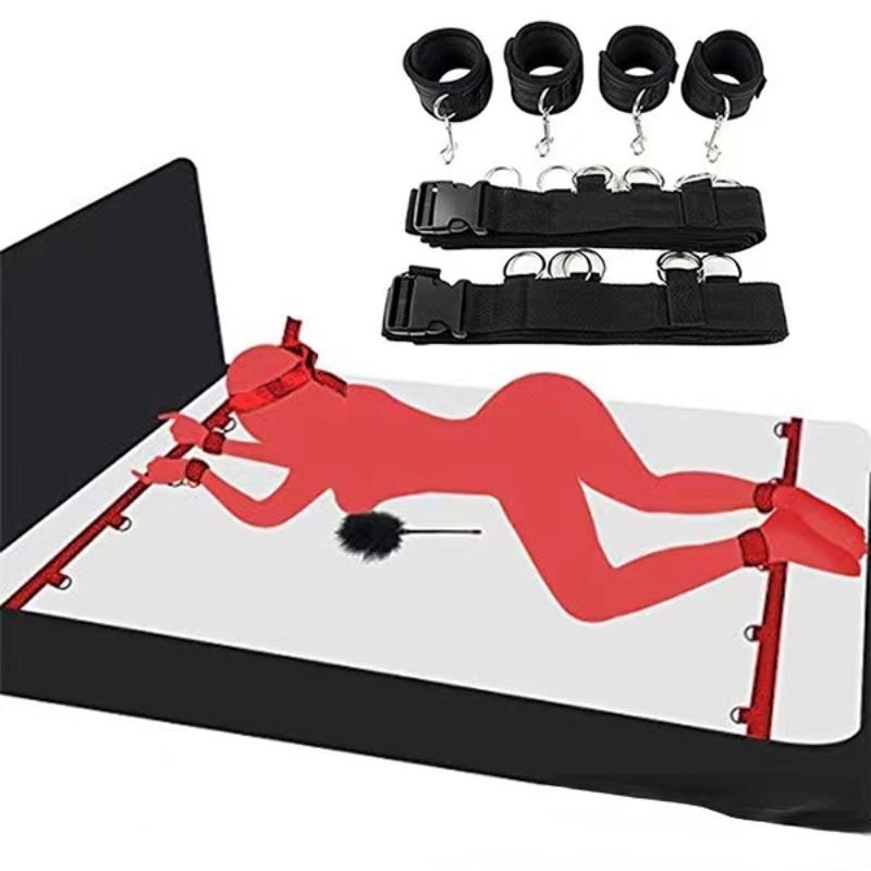 Sex Binding Love Bondage Suit with Handcuffs Ankle Cuffs Eye Mask Whip Erotic Adult Game Sex Toys for Couples Woman Sexy