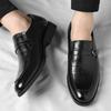 Fashion Fashion Genuine Leather Slip On Loafers Pointed Men Formal Dress Shoes Quality Business Office Driving Wedding Party Casual Shoe