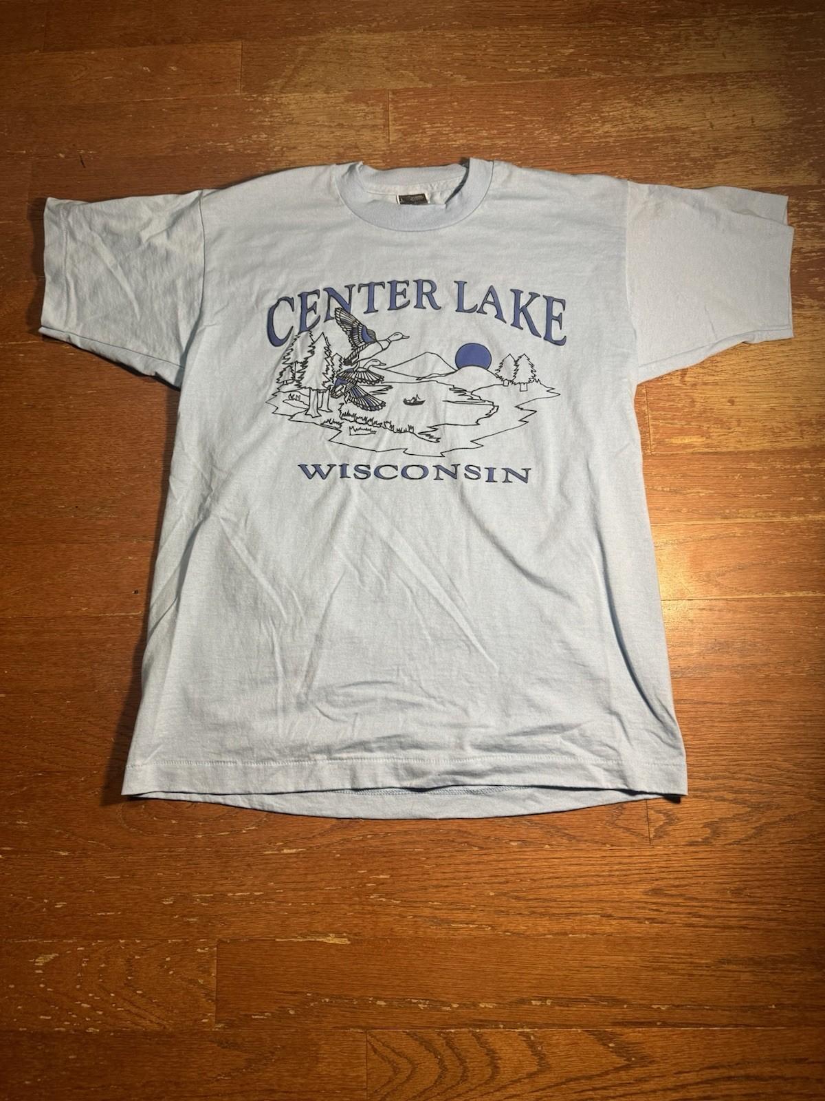 90s Vintage Center Lake Wisconsin Graphic Tee XXL