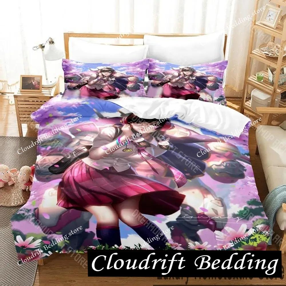 Dva Anime Overwatch Sengetøjssæt Enkelt Twin Fuld Queen King Størrelse Sengesæt Aldult Børneværelsessæt Kanin Anime Lagen Sæt