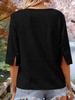 Womens V Neck T Shirt Half Sleeve Loose Fit Casual Basic Top